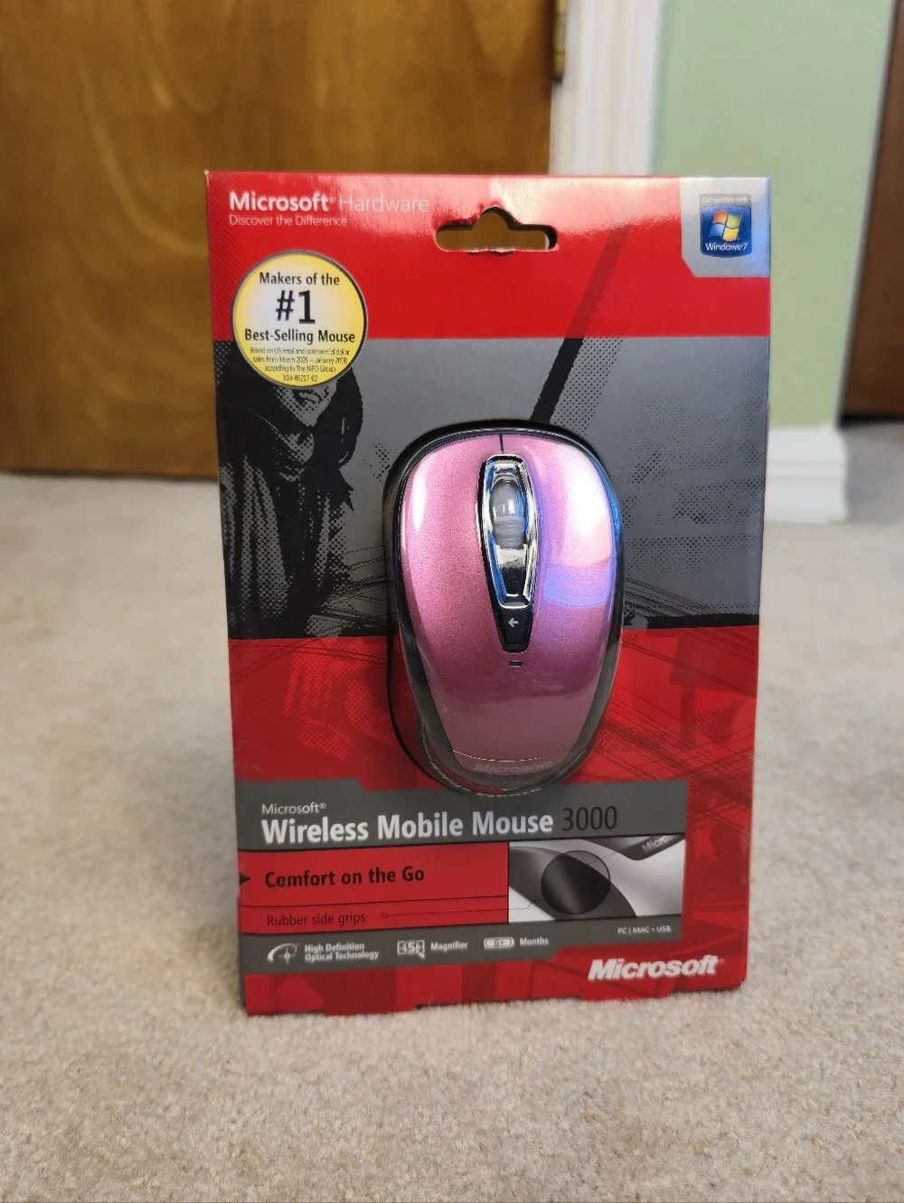 Microsoft Wireless Mobile Mouse 3000 - Pink (1350-1051)